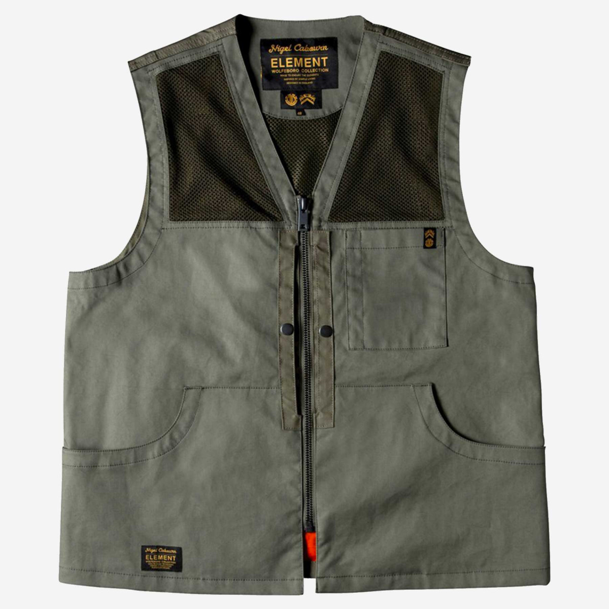 Nigel Cabourn◇CRICKET VEST REVERSIBLE/ベスト/48/リネン/GRY/無地 
