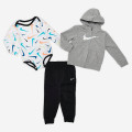 Infant Nike Swooshfetti Parade 3-Piece Full-Zip Hoodie, Jogger Pants And Long-Sleeve Bodysuit Set (Sizes 0-9m)