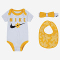 Nike Infant Bodysuit / Headband / Bib Flower Set (0-12M)