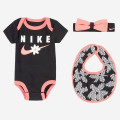 Nike Infant Bodysuit / Headband / Bib Flower Set (0-12M)