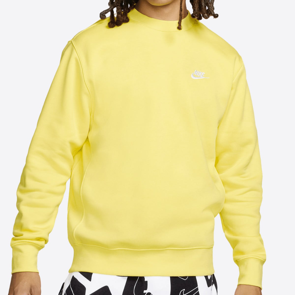 nike club crew sweatshirt yellow