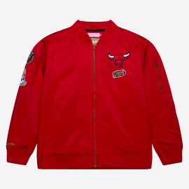 Mitchell & Ness Lightweight Satin Bomber Vintage Logo Chicago Bulls