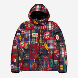 Polo Ralph Lauren Water-Repellent Plaid-Print Down Coat Mountain Guide Patchwork